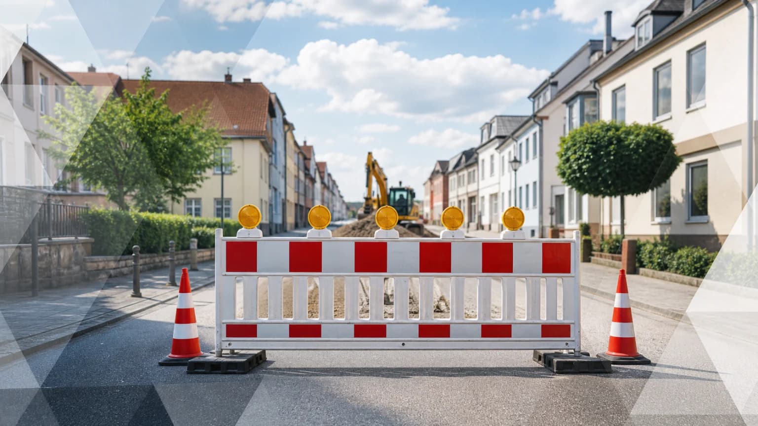 Verkehrsbehinderungen in der Münchinger Straße im August 2026