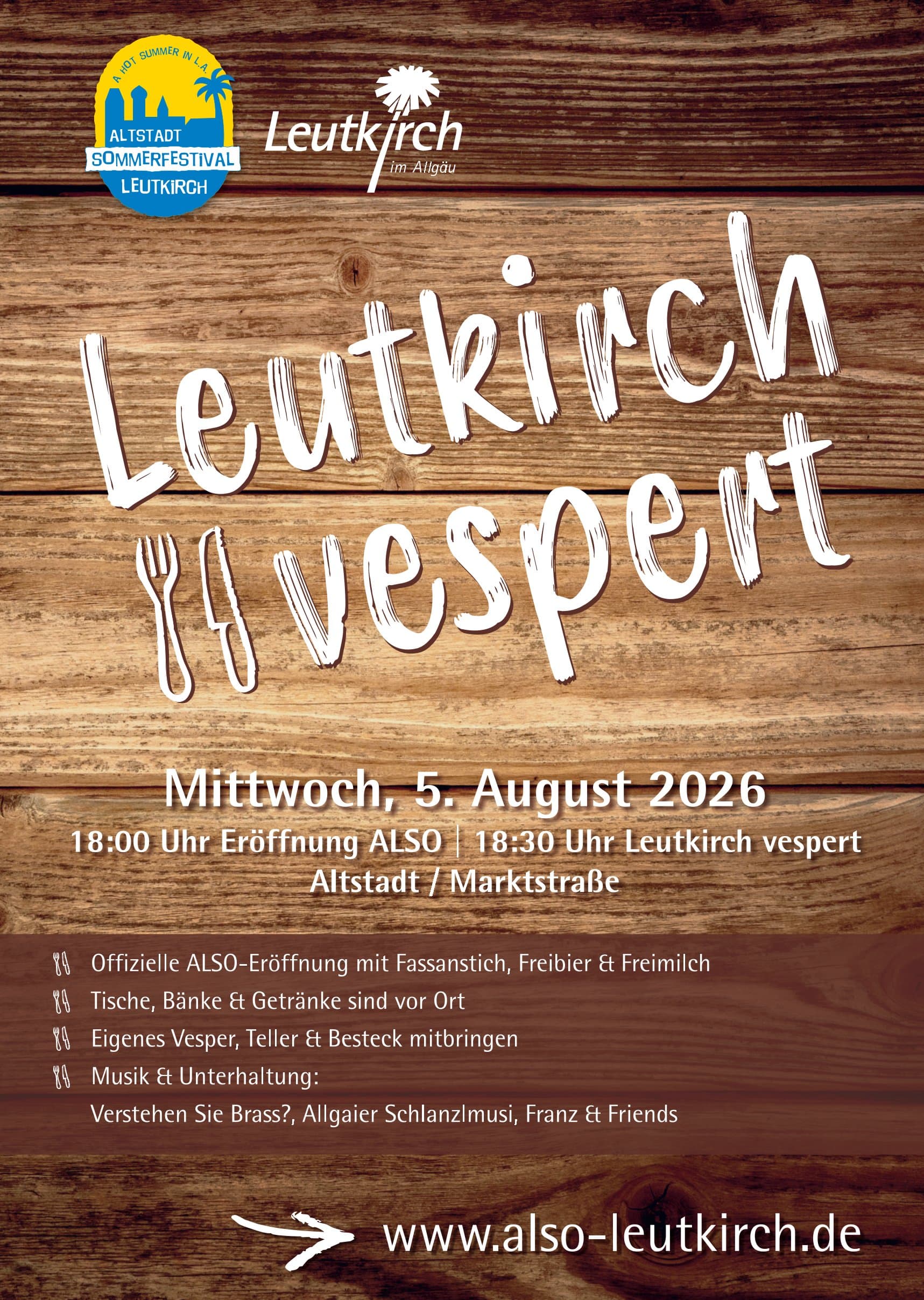 Die beigefügten Bilder können honorarfrei im direkten Zusammenhang mit dieser Pressemitteilung verwendet werden. Ein erweitertes Nutzungsrecht erfordert unsere Zustimmung. Große Kreisstadt Leutkirch im Allgäu Pressemitteilung 04.08.2026