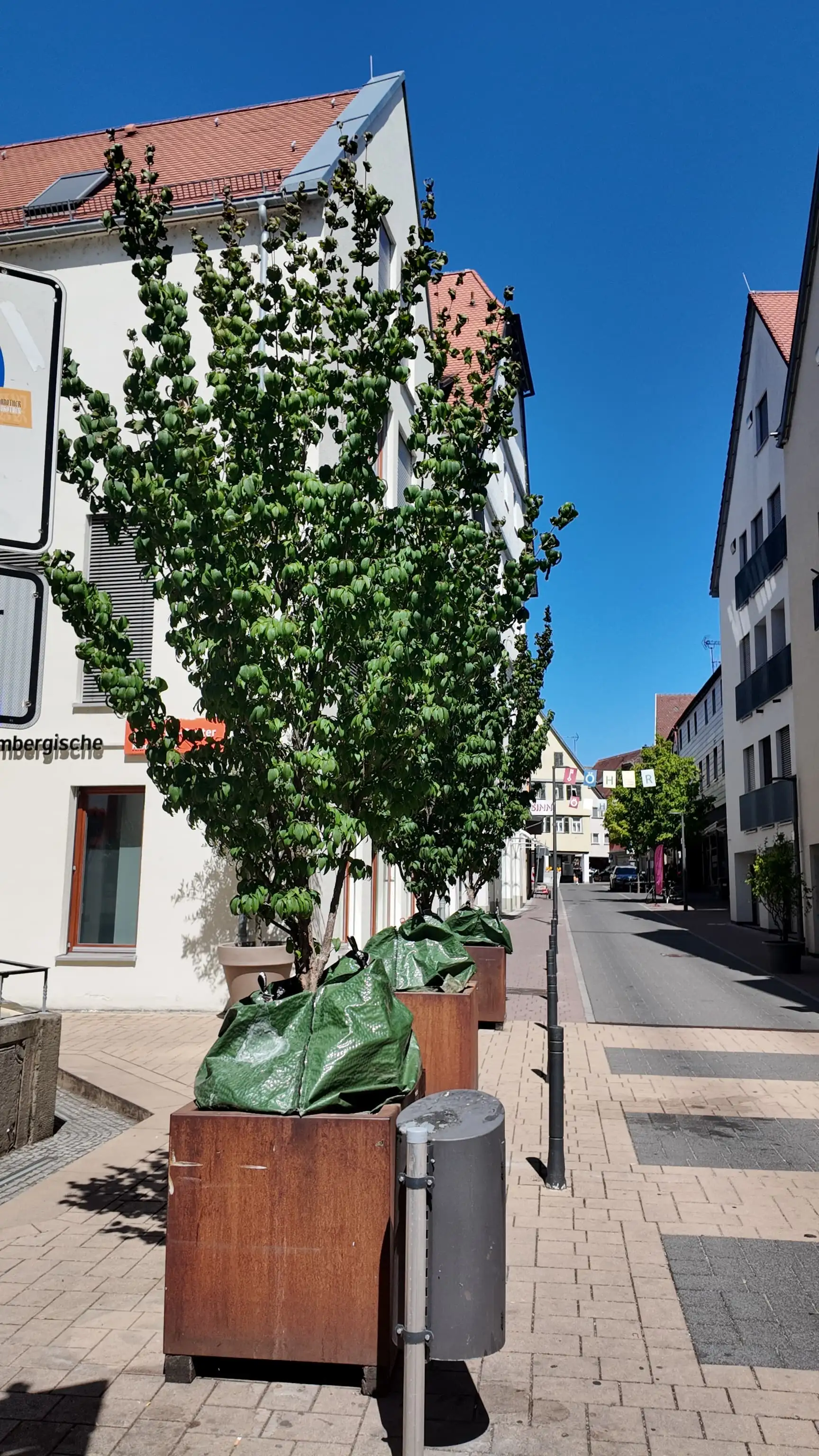 Die Rathausstraße wurde in den letzten Monaten umgestaltet und aufgewertet. Sie ist nun ein verkehrsberuhigter Bereich in dem Schrittgeschwindigkeit für alle gilt.