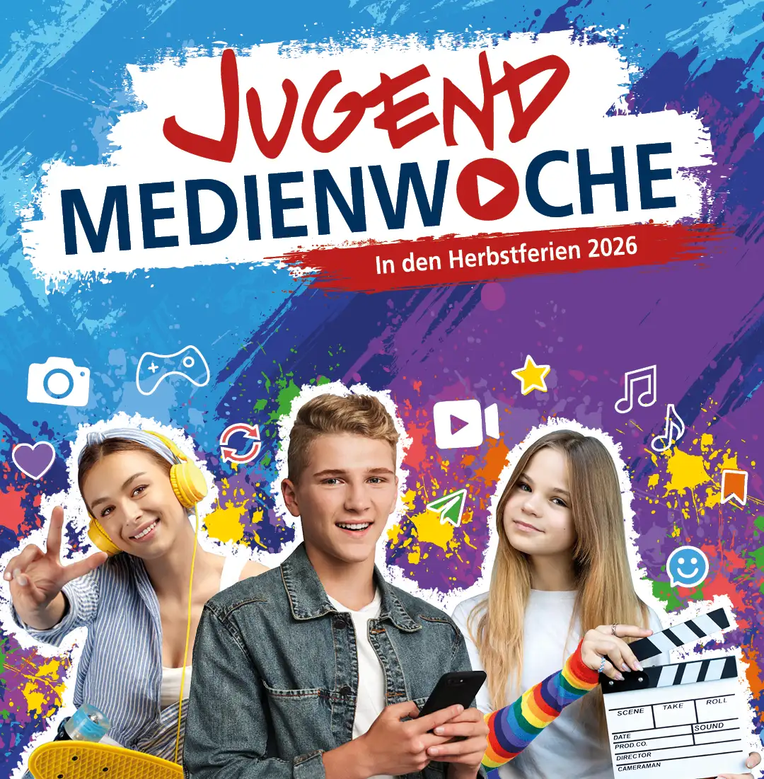 (Textende) Bildinfo: Die JugendMedienWoche bietet auch 2026 wieder zahlreiche Kurse für Kinder, Jugendliche und Erwachsene.