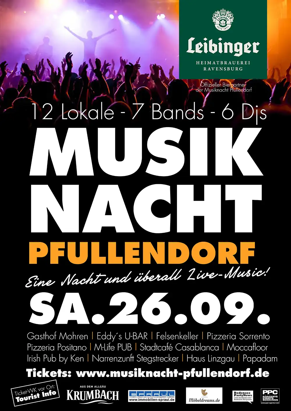 Musiknacht Pfullendorf kehrt mit 11 Lokalen und Aftershowparty zurück