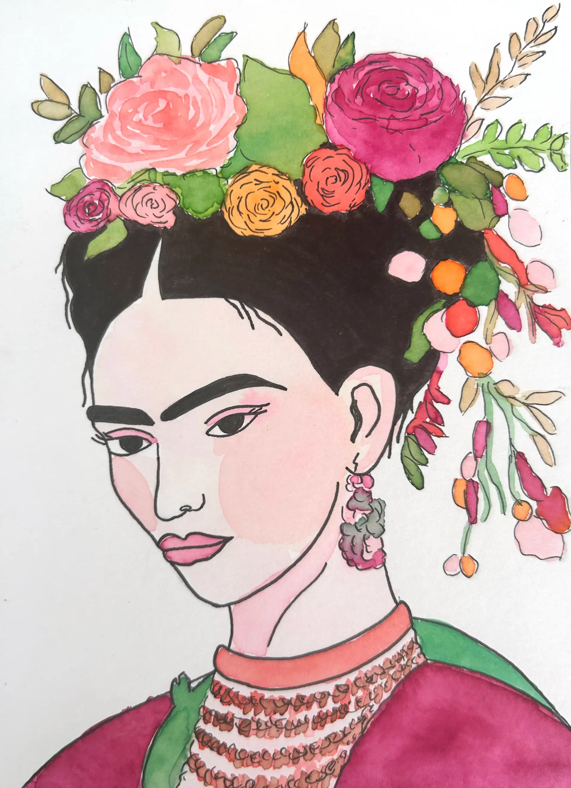 Diese Arbeit – Aquarell und Mixed Media – von Sabrina Burger ist im Handlettering-Kurs von Silvia Unmuth entstanden. (