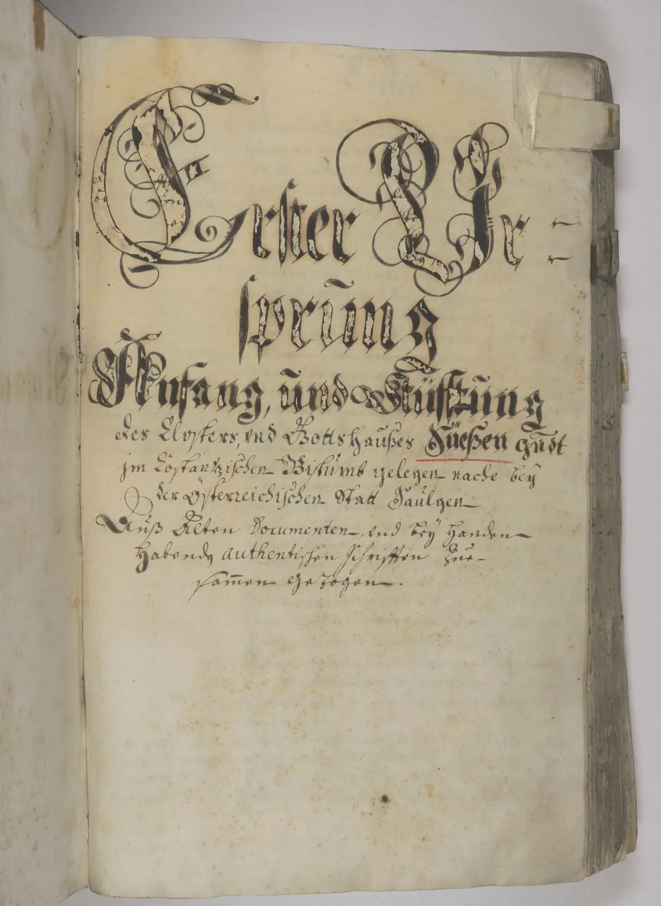 Titelseite des ersten Bandes des Sießener Chronik: Nachdem die historischen Quellen jahrhundertelang im Verborgenen ruhten, werden sie nun einem breiten Publikum zugänglich gemacht.