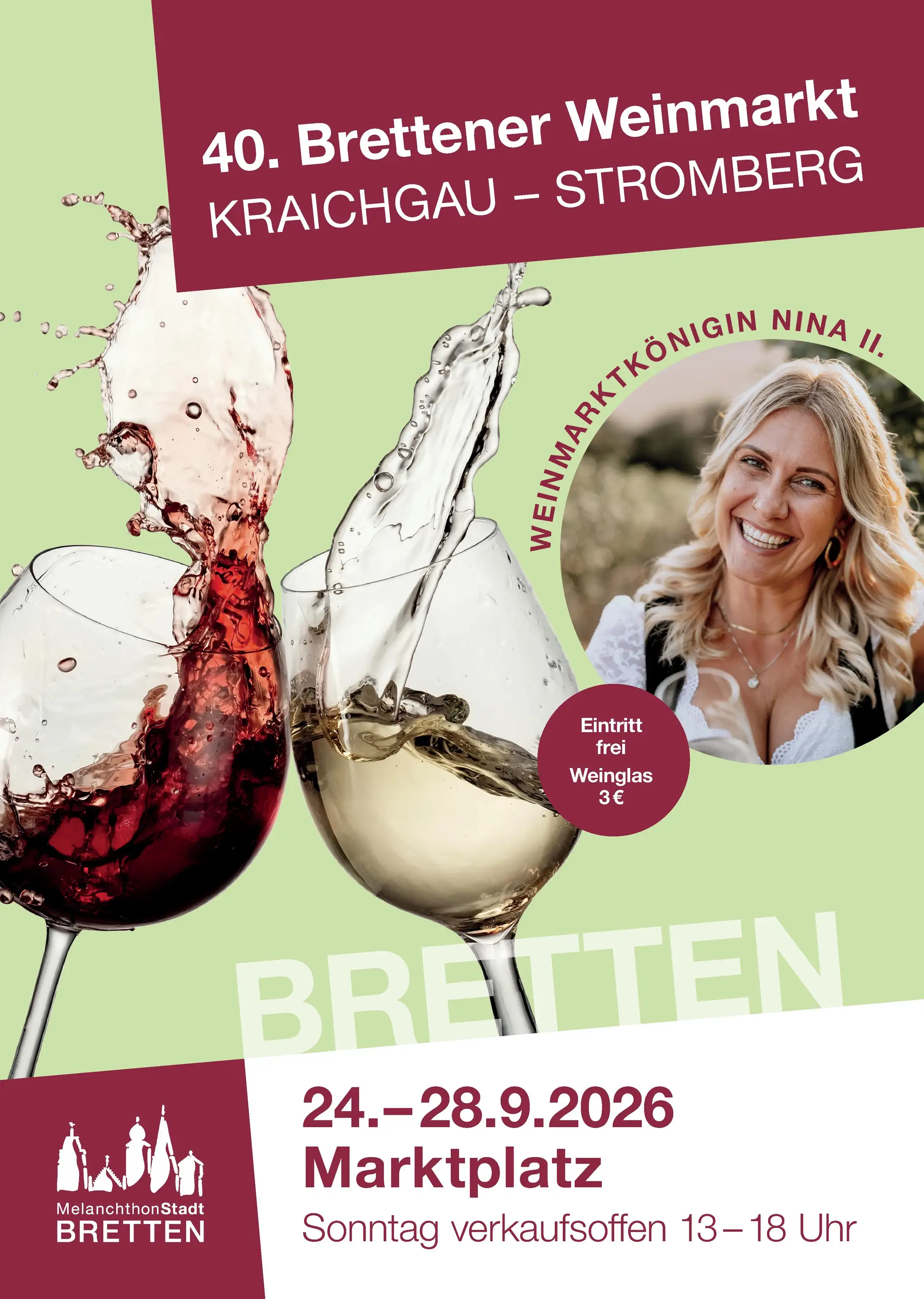 40. Brettener Weinmarkt auf dem historischen Marktplatz