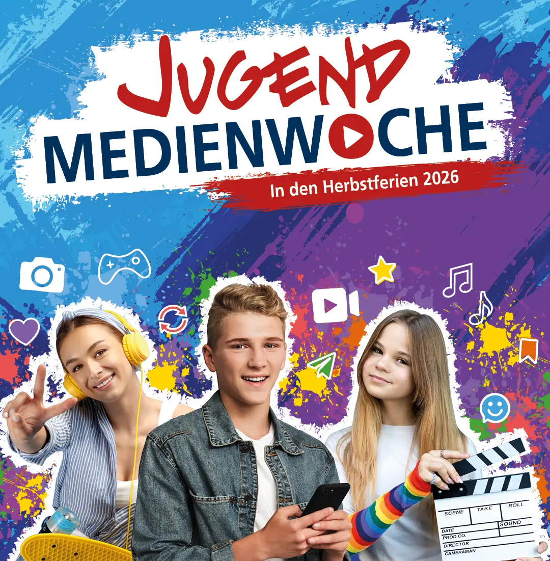 (Textende) Bildinfo: Die JugendMedienWoche bietet auch 2026 wieder zahlreiche Kurse für Kinder, Jugendliche und Erwachsene.