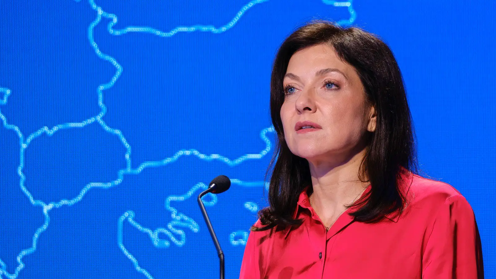 Katherina Reiche beim Karlspreis-Europa-Forum. Archivbild vom 13. Mai 2026.